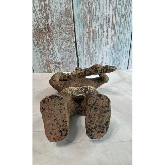 Pre Polumbia Art Colima Warrior Man with Club Pottery Sculpture Figurine 7" - Picture 7 of 7